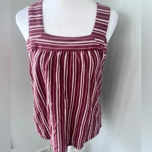 Lucky Brand Maeve and Cream Striped Square Neck Tank Top